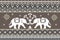 Pixel art traditional Thai elephant ethnic geometric abstract textile pattern illustration  design