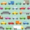 Pixel art traffic seamless vector pattern