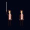 Pixel art vector character - cartoon male office worker wearing a brown suite, red tie and holding a sword. Isolated 8