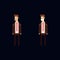 Pixel art vector character - cartoon male office worker wearing a brown suite, red tie and a medic protective mask
