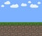 Pixel art vector texture - bright day blue sky with clouds