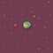 Pixel art wallpaper planet and stars in space 8bit