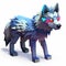 Pixel Art Wolf Creature: A Three-dimensional Puzzle With Bold Shadows