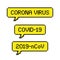 Pixel art yellow coronavirus speech bubble icon