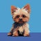 Pixel Art Yorkshire Terrier Puppy In Julian Opie Style