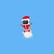 Pixel astronaut with santa costume.Christmas.8bit.