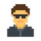 Pixel avatar male cartoon retro game style