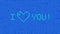 Pixel background with inscription i love you. Abstract background