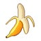 Pixel banana fruit detailed illustration isolated vector