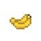 Pixel banana image. Vector illustration for retro games