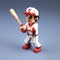 Pixel Baseball Player Voxel Art With Nostalgic Charm