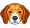 Pixel beagle dog portrait isolated vector