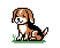 Pixel beagle puppy image vector