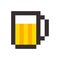 Pixel beer glass template vintage brewery sign symbol