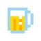 Pixel beer glass template vintage brewery sign symbol