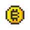 Pixel bitcoin cripto currency blockchain golden coin