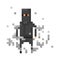 Pixel black ninja in the smoke