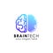 pixel brain logo design. digital brain logo design in pixel art