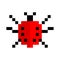 Pixel bugs in flat style. pixel bugs for game design. Vector illustration. Stock image.
