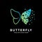 Pixel Butterfly logo designs concept