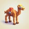 Pixel Camel: A Cute Minecraft-inspired Pixel Art Illustration