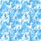 Pixel camo seamless pattern. Fashion blue trendy camouflage for game industry