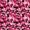 Pixel camo seamless pattern. Fashion pink trendy camouflage for game industry