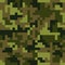 Pixel camo seamless pattern. Green forest camouflage.