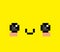 Pixel Cartoon Happy Face Isolated