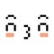 Pixel Cartoon Kissing Face