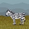 Pixel cartoon zebra.