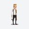 Pixel character of a policeman detective