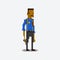 Pixel character of a policeman detective