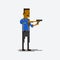 Pixel character of a policeman detective