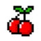 Pixel cherry image. Lego pattern for game and toy, Vector Illustration of pixel art