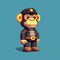 Pixel Chimp: A Cute Minecraft-inspired Voxel Art Character