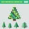 Pixel Christmas tree DIY vector illustration