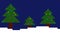 Pixel Christmas trees with blinking lights