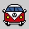 Pixel classic car image. Pattern retro car. Vector Illustration