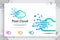Pixel cloud vector logo with simple and modern style concept, illustration pixel and cloud as a symbol icon of technology digital