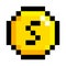 Pixel coin image for 8 bit games