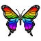 Pixel colorful butterfly vector