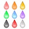 Pixel colorful drops icons vector set