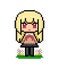 Pixel of cute anime little girl with blonde hair