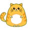 Pixel cute cartoon cat isolated vector