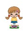 Pixel of cute little girl with ponytail