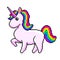 Pixel cute unicorn isolated vector