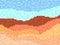 Pixel desert landscape with sand dunes. Retro 8-bit video game of the 90s in 2D. Pixel art design for games, apps, banners