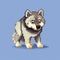 Pixel Dog Adventure: A Cute Wolf Character In Minecraft Style