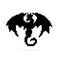 pixel dragon silhouette image. vector illustration